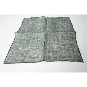 Isaia Blue Coral ALL OVER 100% Linen Pocket Square Italy New